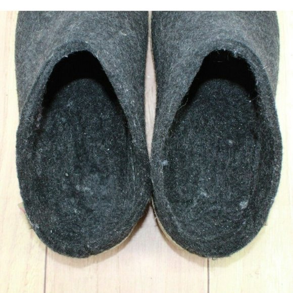 Glerups Unisex Black Wool Slip On Flexible Comfort Clog Slippers Size 10 - Picture 7 of 8